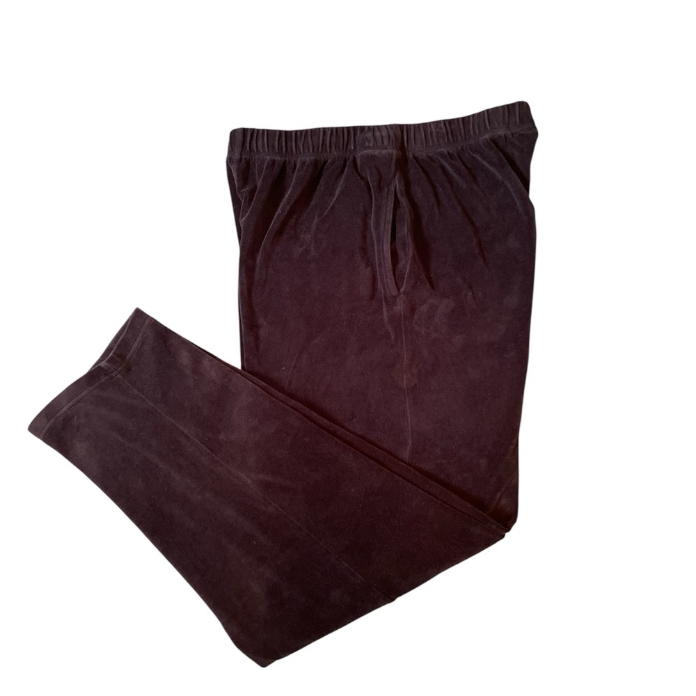 Norm Thompson Black Velour Pants Women’s Size Large Cozy Straight Leg